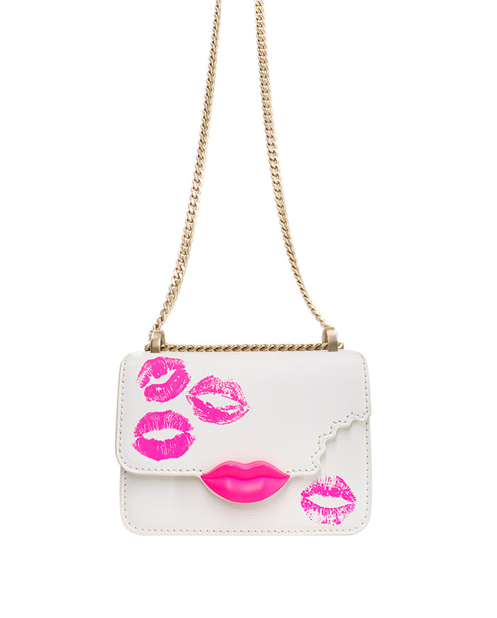 Venus Kiss Mini Crossbody / White-Fucsia Fluo