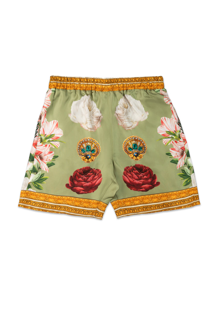 SILK GREEN ROSE SHORT